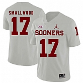 Oklahoma Sooners 17 Jordan Smallwood White College Football Jersey Dzhi,baseball caps,new era cap wholesale,wholesale hats